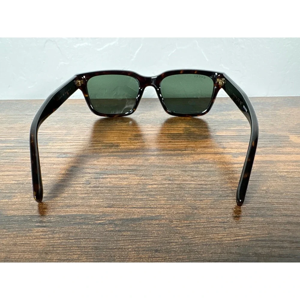 Gucci‎ GG1857S 002 Havana Tortoise Shell Green Lens Sunglasses Made in Italy